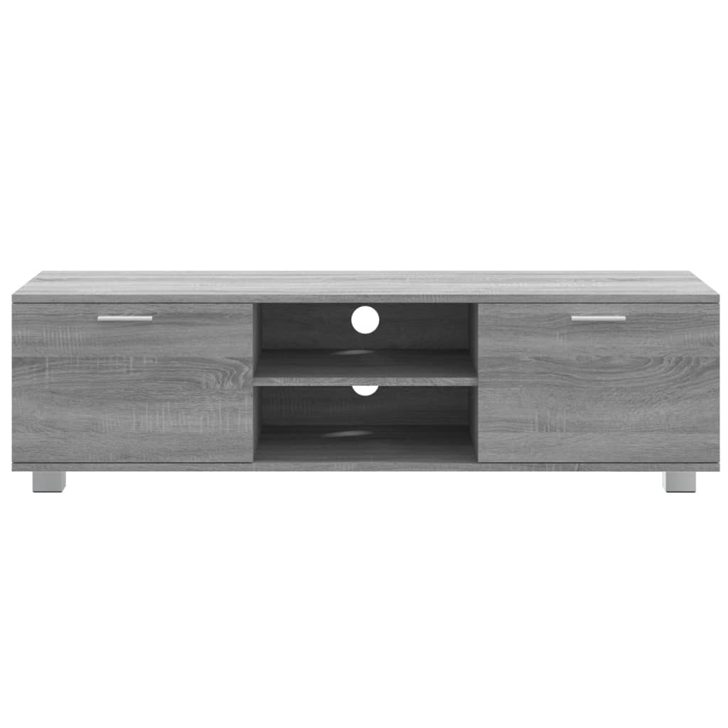 tv-bord 140x40,5x35 cm konstrueret træ grå sonoma-eg