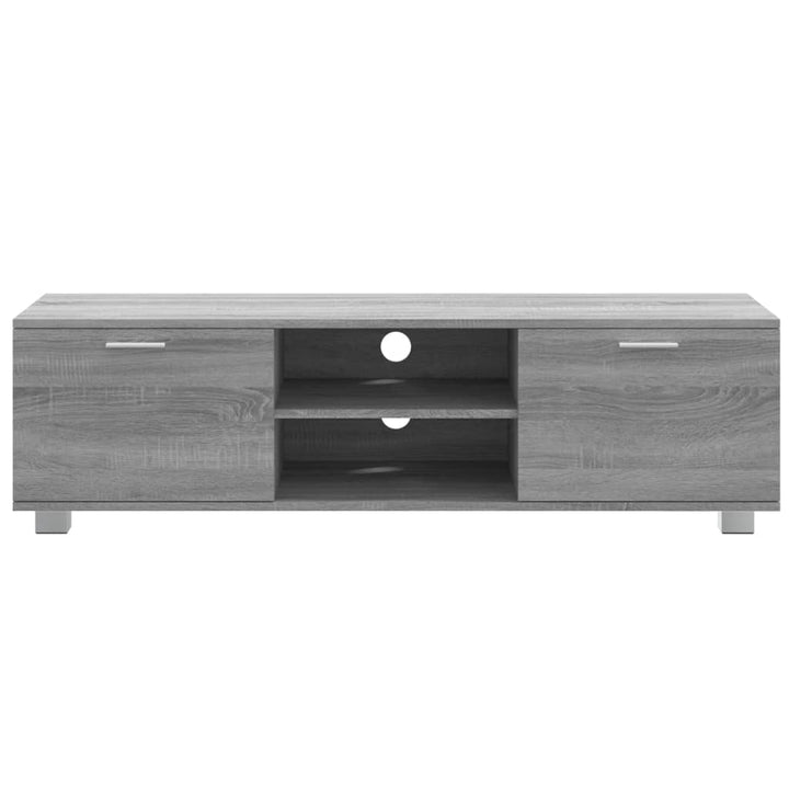 tv-bord 140x40,5x35 cm konstrueret træ grå sonoma-eg