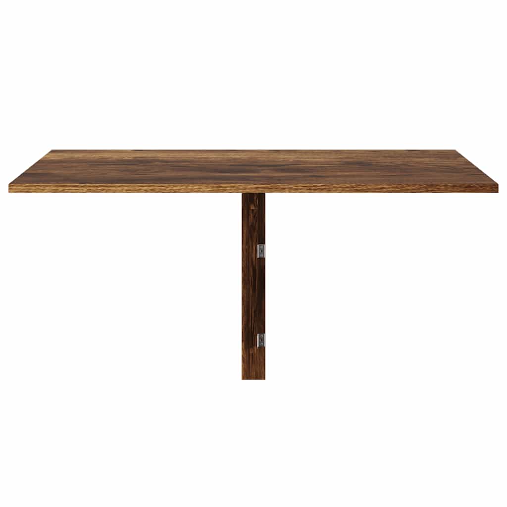 væghængt klapbord 100x60x56 cm konstrueret træ røget egetræ