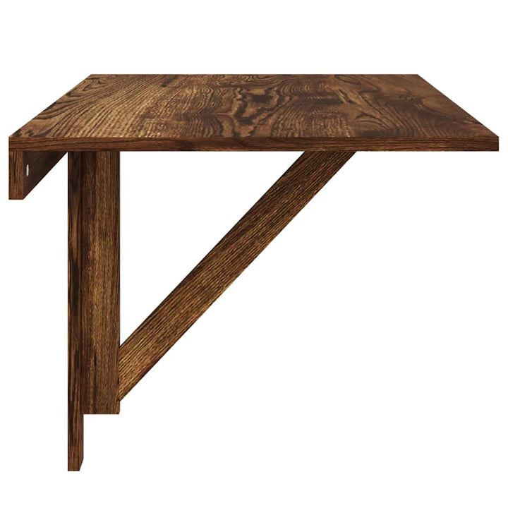 væghængt klapbord 100x60x56 cm konstrueret træ røget egetræ