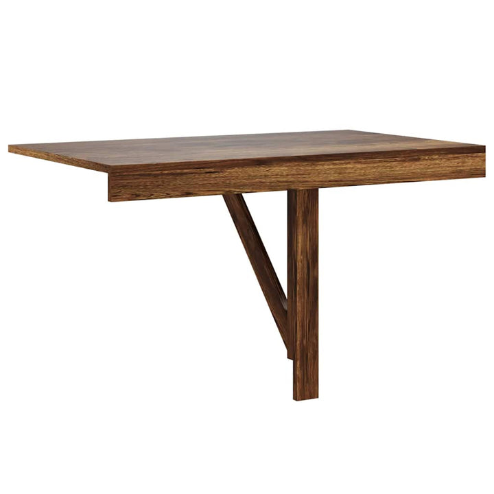 væghængt klapbord 100x60x56 cm konstrueret træ røget egetræ