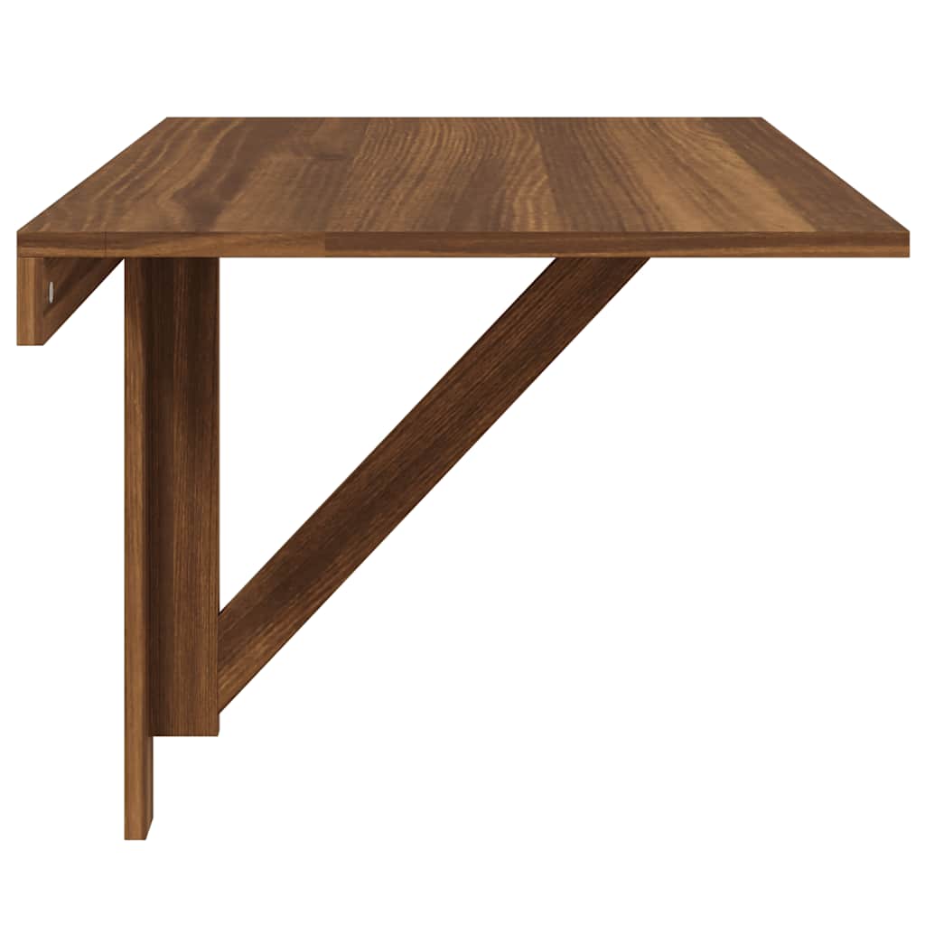 væghængt klapbord 100x60x56cm konstrueret træ brun egetræsfarve