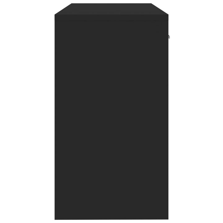 skrivebord med skuffe og skab 100x40x73 cm konstrueret træ sort