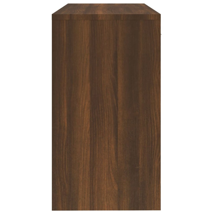 skrivebord med skab 100x40x73 cm konstrueret træ brunt egetræ