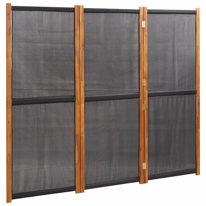 3-panels rumdeler 210x180 cm sort