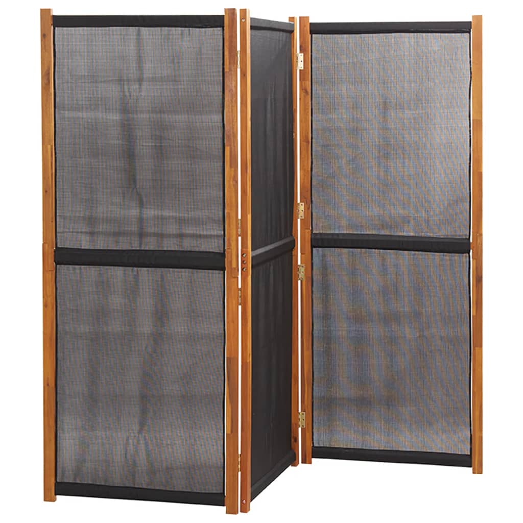 3-panels rumdeler 210x180 cm sort