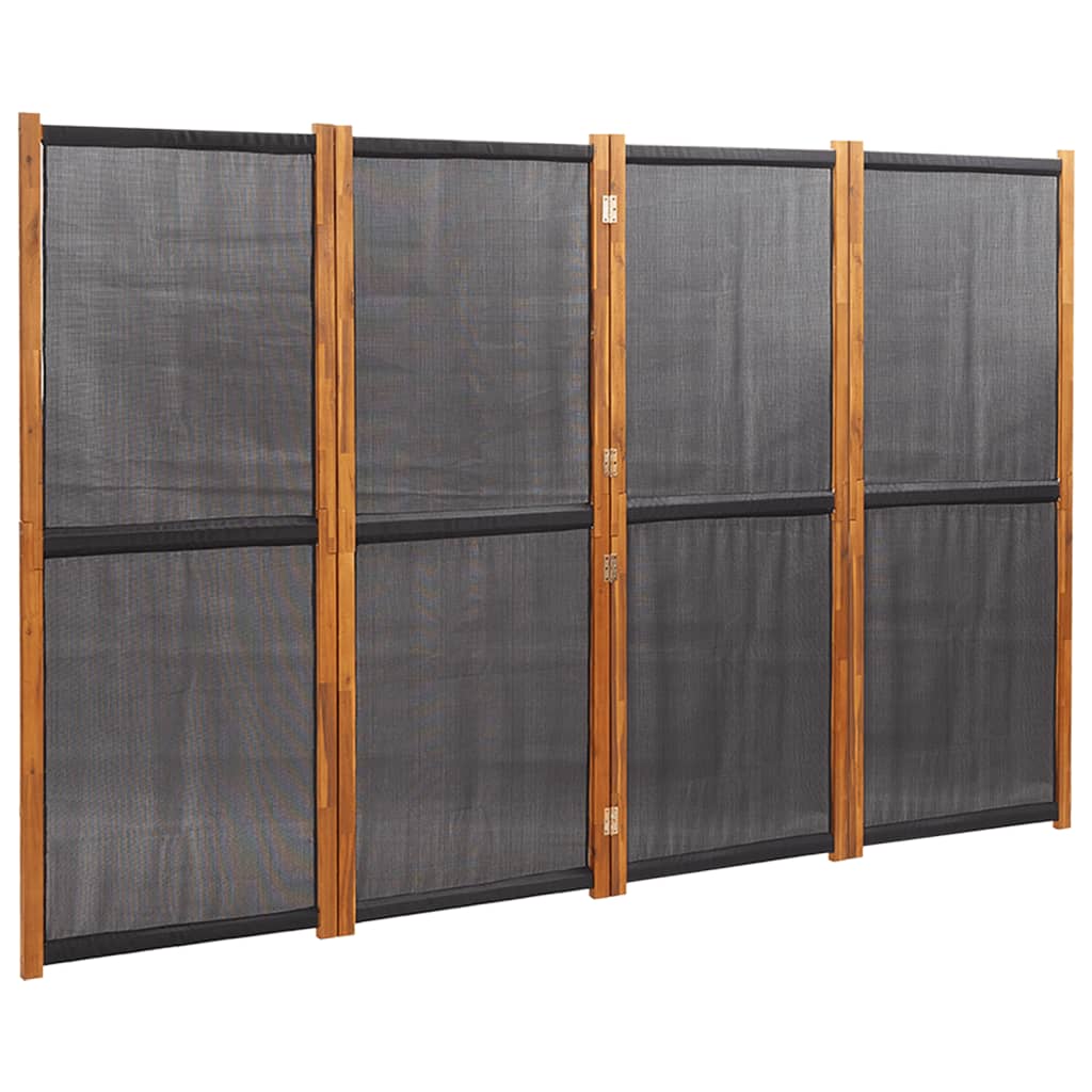 4-panels rumdeler 280x180 cm sort