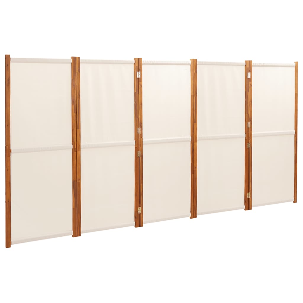5-panels rumdeler 350x180 cm cremefarvet