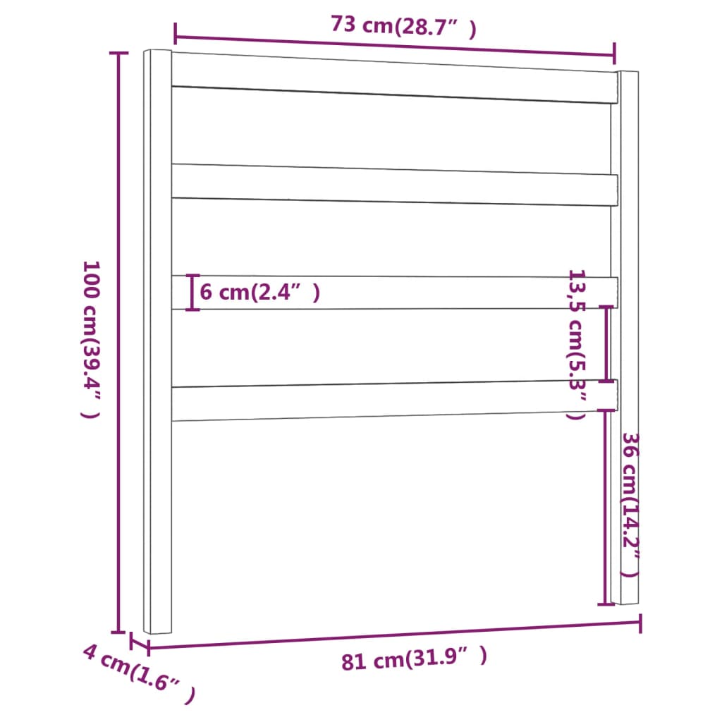 sengegærde 81x4x100 cm massivt fyrretræ grå