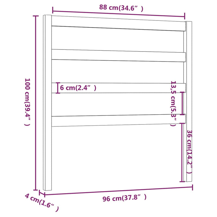 sengegærde 96x4x100 cm massivt fyrretræ grå