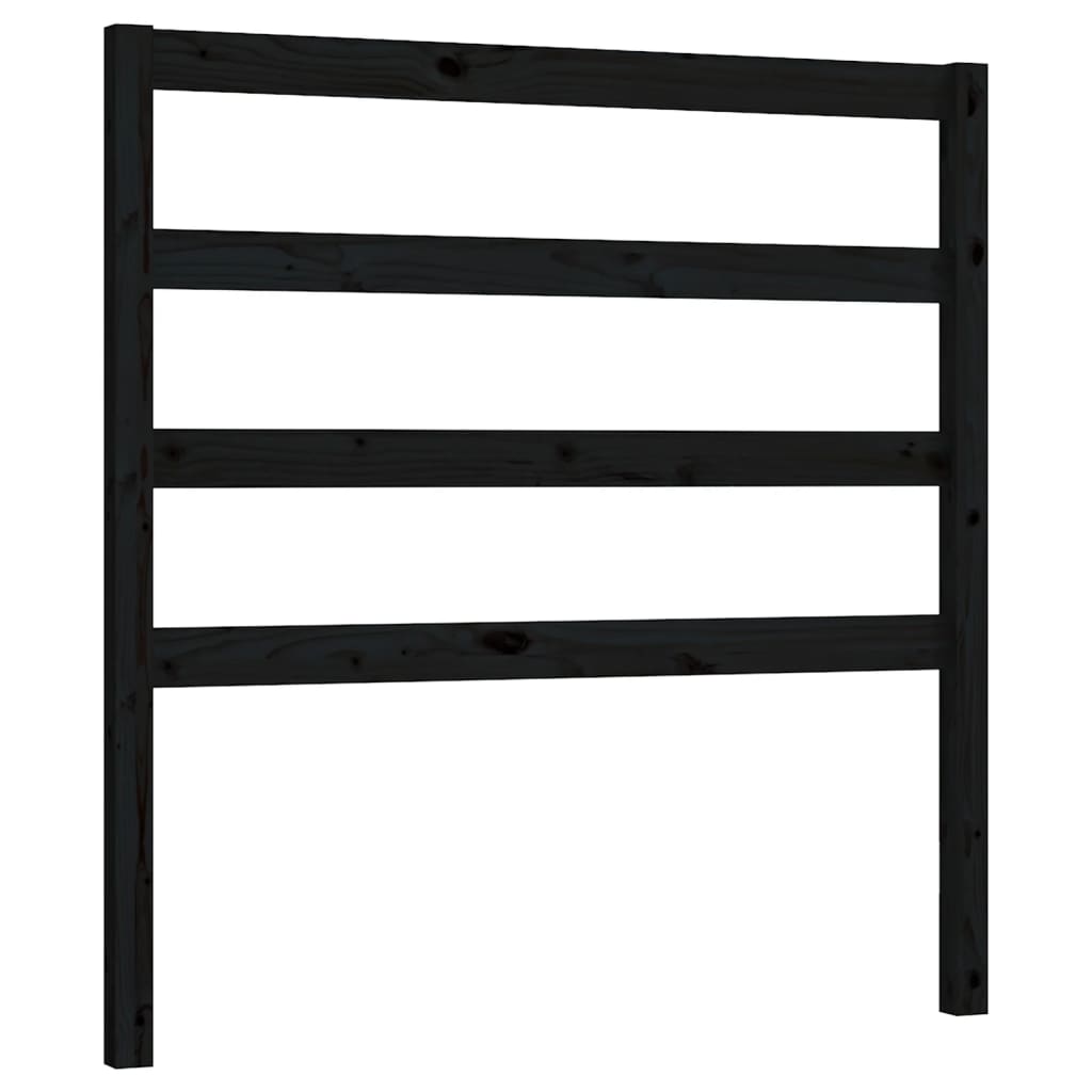sengegærde 106x4x100 cm massivt fyrretræ sort