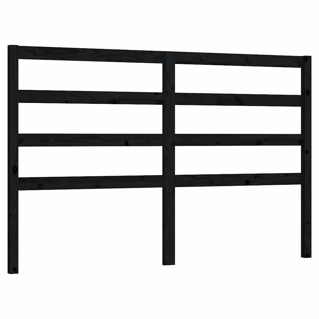 sengegærde 166x4x100 cm massivt fyrretræ sort