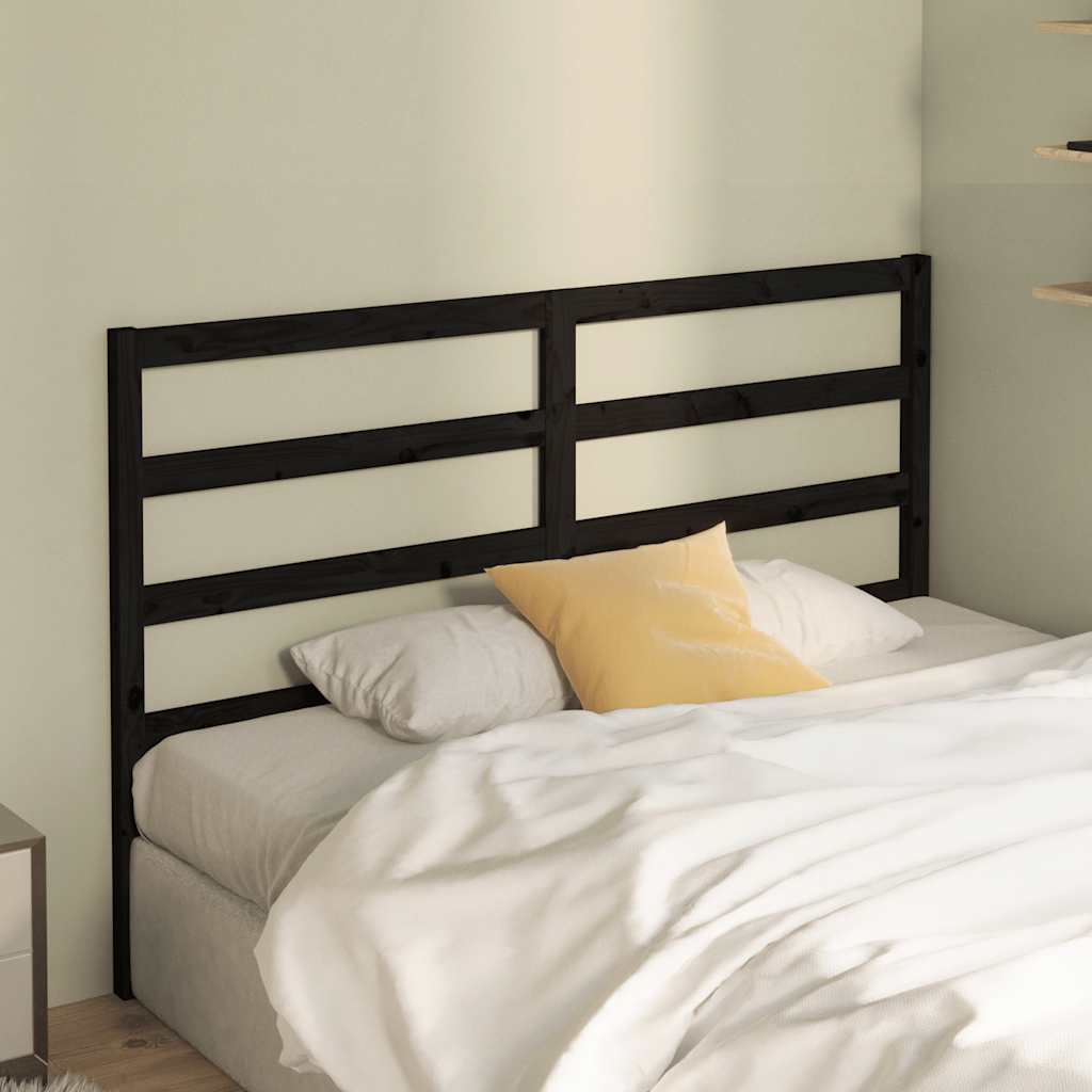sengegærde 166x4x100 cm massivt fyrretræ sort