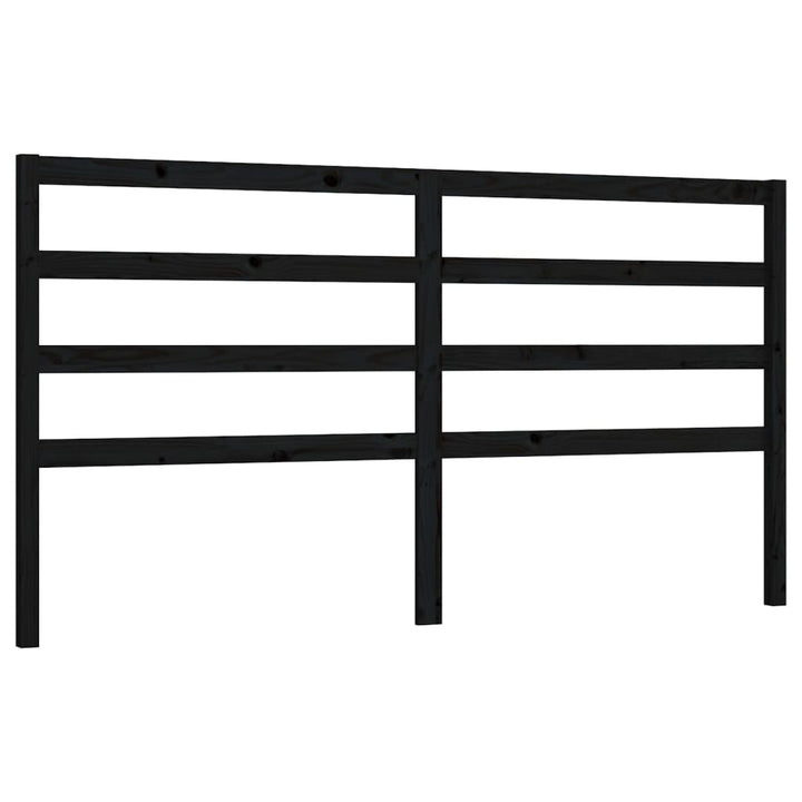 sengegærde 206x4x100 cm massivt fyrretræ sort