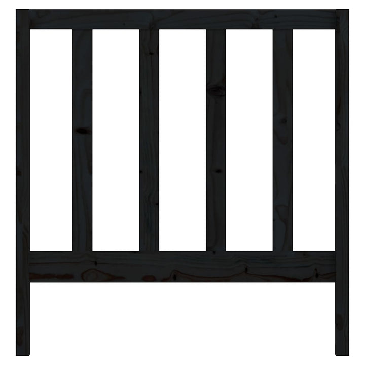 sengegærde 81x4x100 cm massivt fyrretræ sort