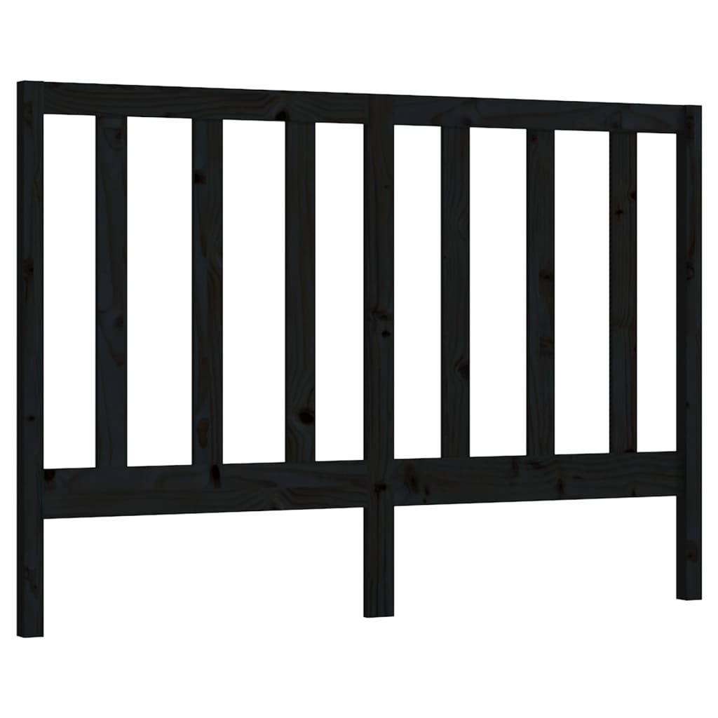 sengegærde 126x4x100 cm massivt fyrretræ sort