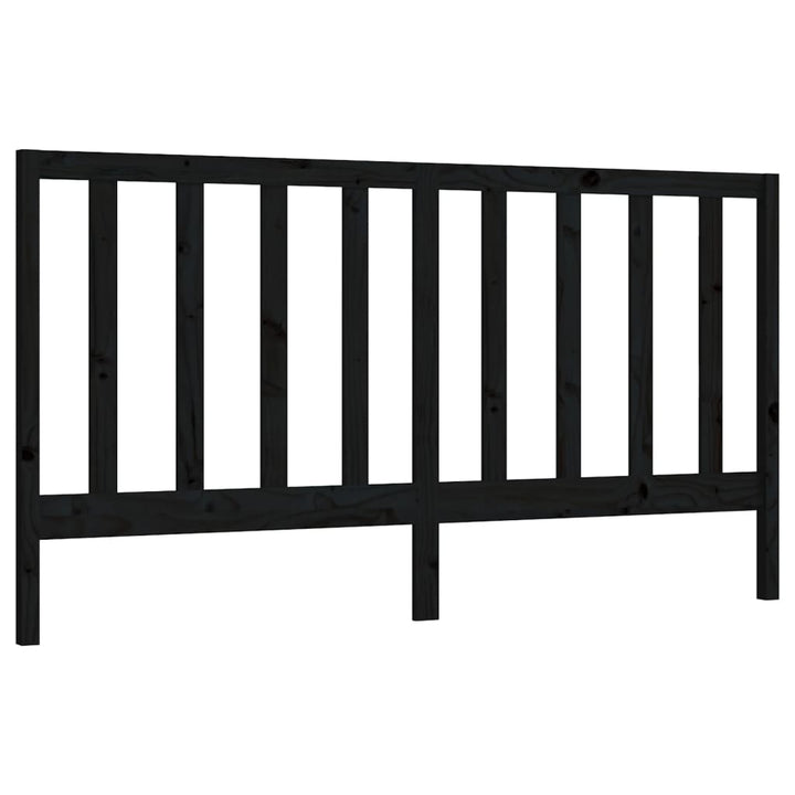 sengegærde 186x4x100 cm massivt fyrretræ sort