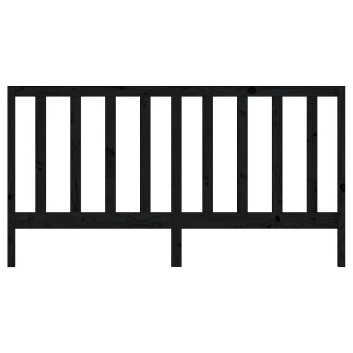 sengegærde 186x4x100 cm massivt fyrretræ sort
