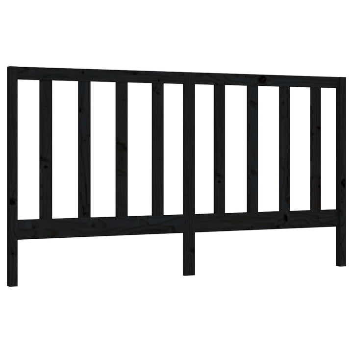sengegærde 206x4x100 cm massivt fyrretræ sort