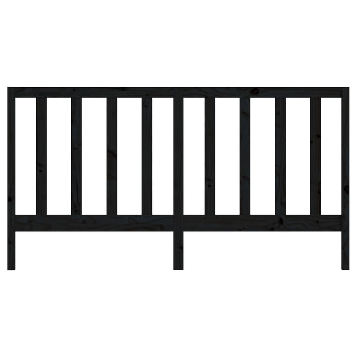 sengegærde 206x4x100 cm massivt fyrretræ sort