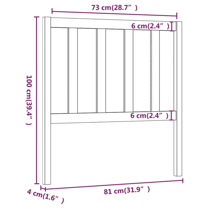 sengegærde 81x4x100 cm massivt fyrretræ hvid