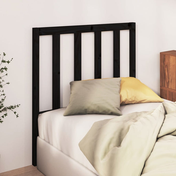 sengegærde 106x4x100 cm massivt fyrretræ sort