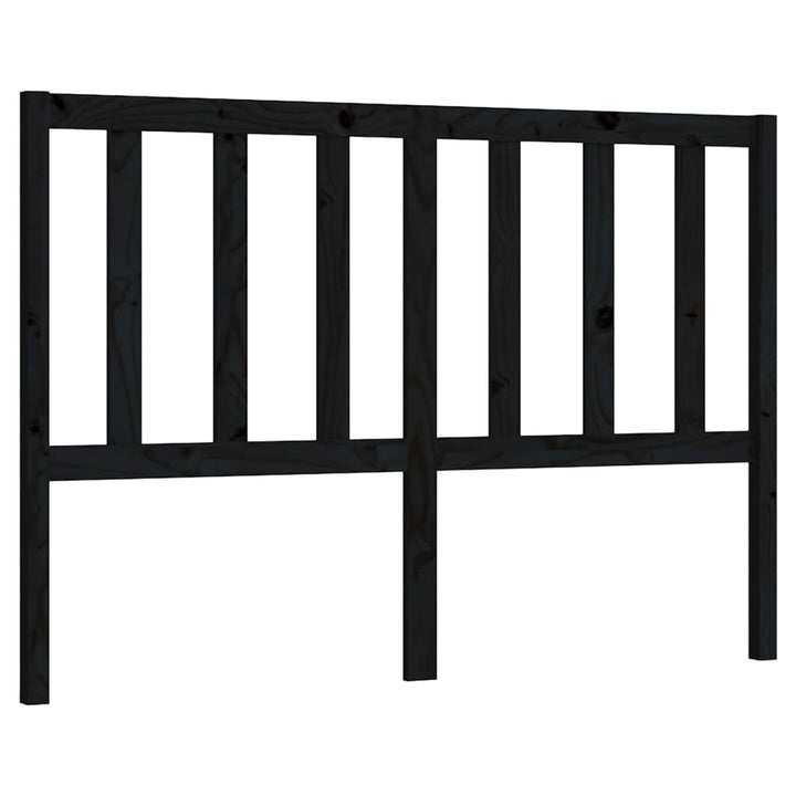 sengegærde 126x4x100 cm massivt fyrretræ sort