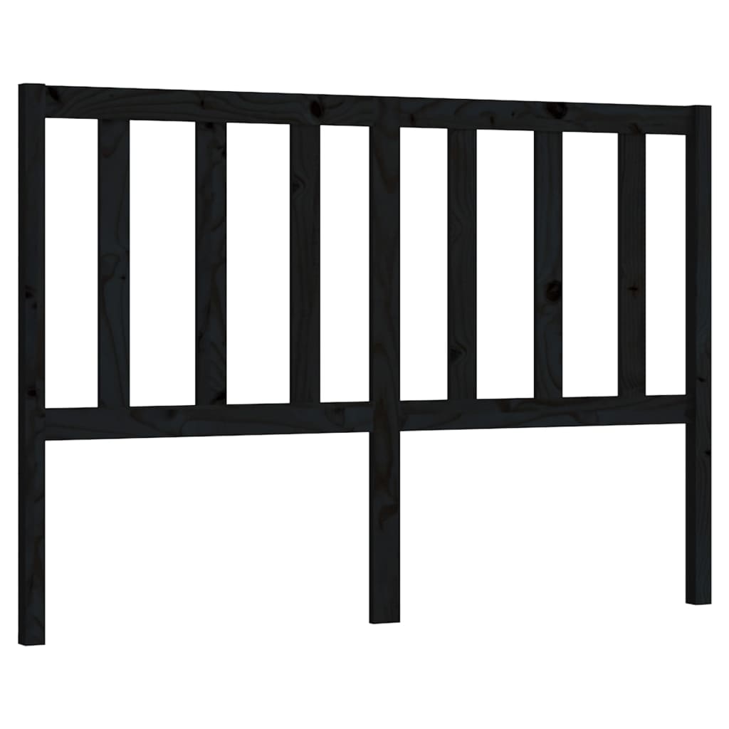 sengegærde 166x4x100 cm massivt fyrretræ sort