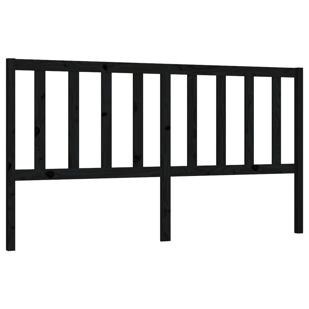 sengegærde 186x4x100 cm massivt fyrretræ sort