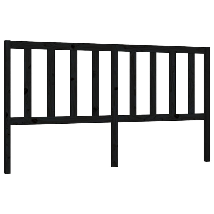 sengegærde 186x4x100 cm massivt fyrretræ sort