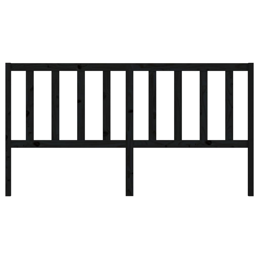 sengegærde 186x4x100 cm massivt fyrretræ sort