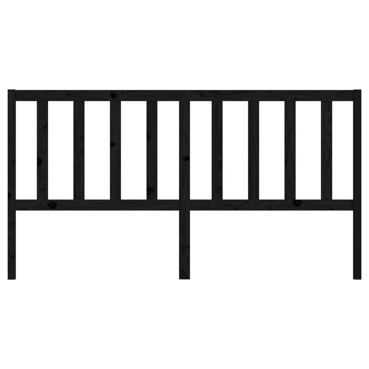 sengegærde 186x4x100 cm massivt fyrretræ sort