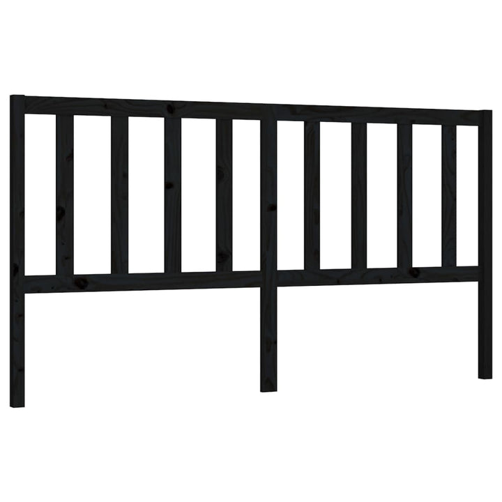 sengegærde 206x4x100 cm massivt fyrretræ sort
