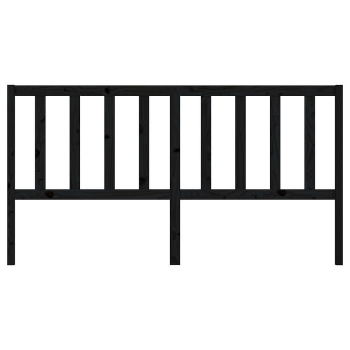 sengegærde 206x4x100 cm massivt fyrretræ sort