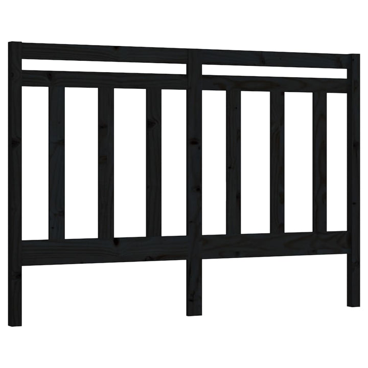 sengegærde 126x4x100 cm massivt fyrretræ sort
