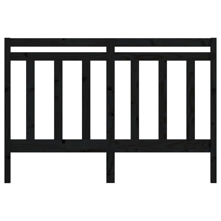 sengegærde 126x4x100 cm massivt fyrretræ sort