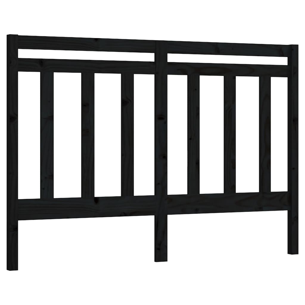 sengegærde 156x4x100 cm massivt fyrretræ sort