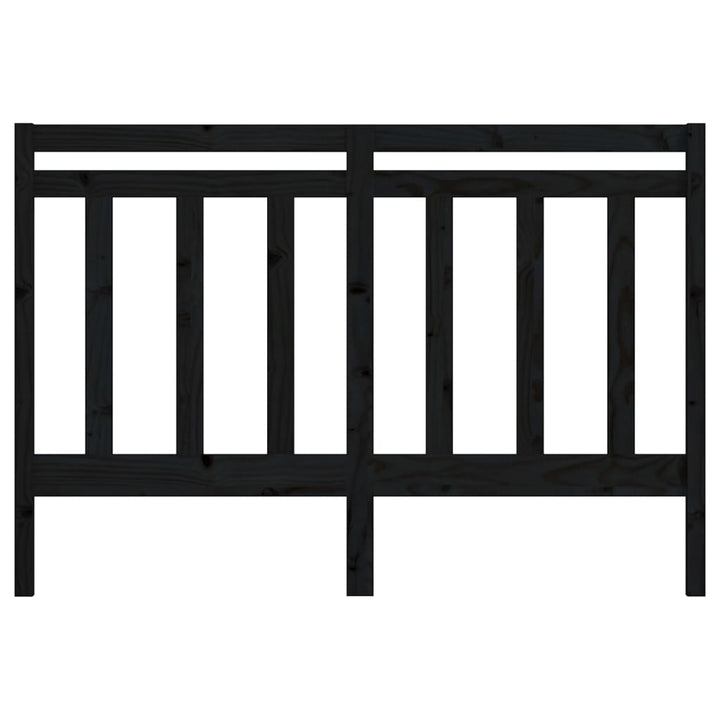 sengegærde 166x4x100 cm massivt fyrretræ sort