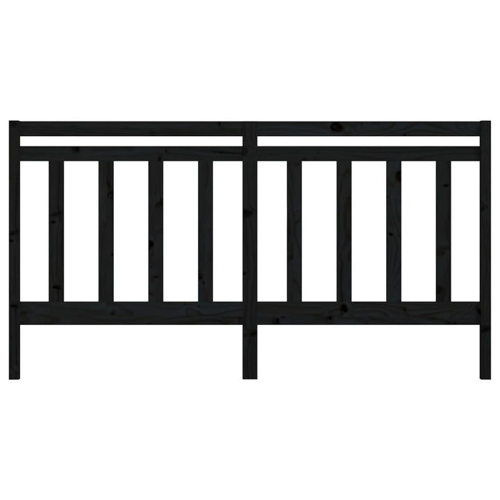 sengegærde 186x4x100 cm massivt fyrretræ sort