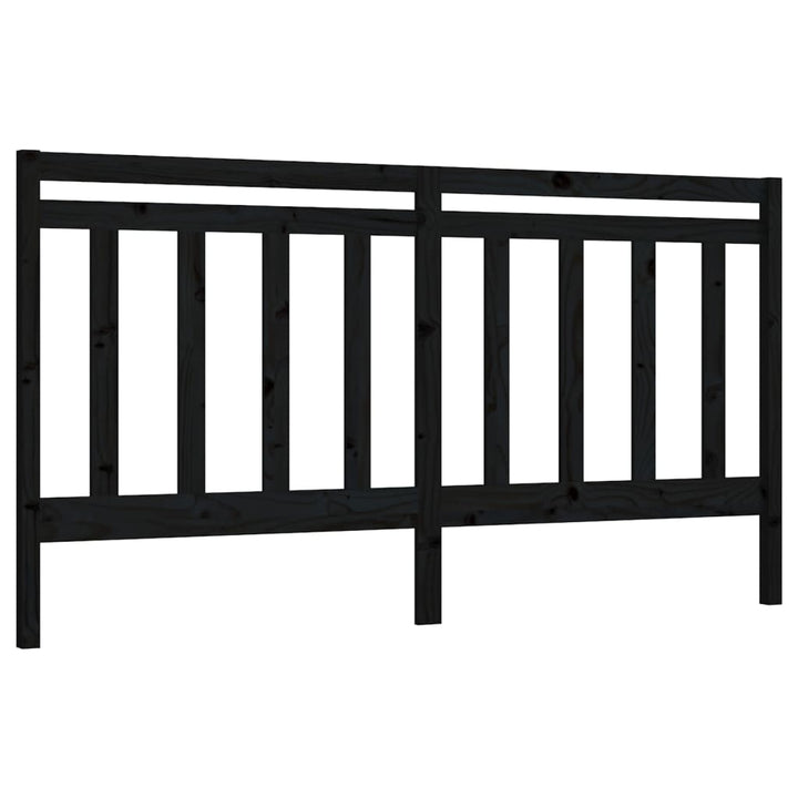 sengegærde 206x4x100 cm massivt fyrretræ sort