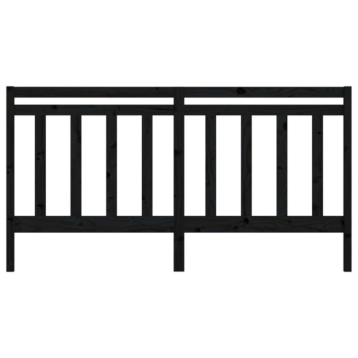 sengegærde 206x4x100 cm massivt fyrretræ sort