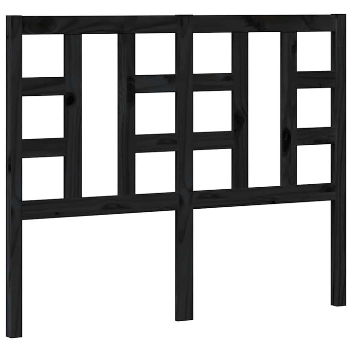 sengegærde 126x4x100 cm massivt fyrretræ sort