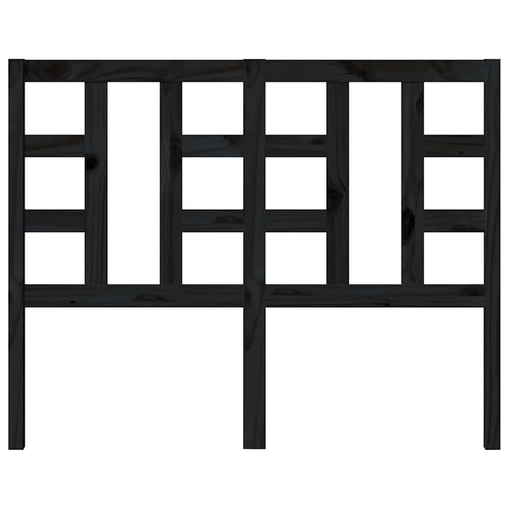 sengegærde 126x4x100 cm massivt fyrretræ sort