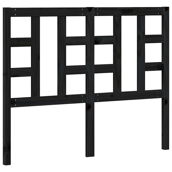 sengegærde 126x4x100 cm massivt fyrretræ sort