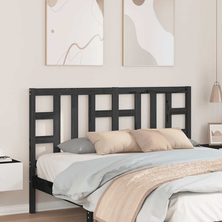 sengegærde 146x4x100 cm massivt fyrretræ sort