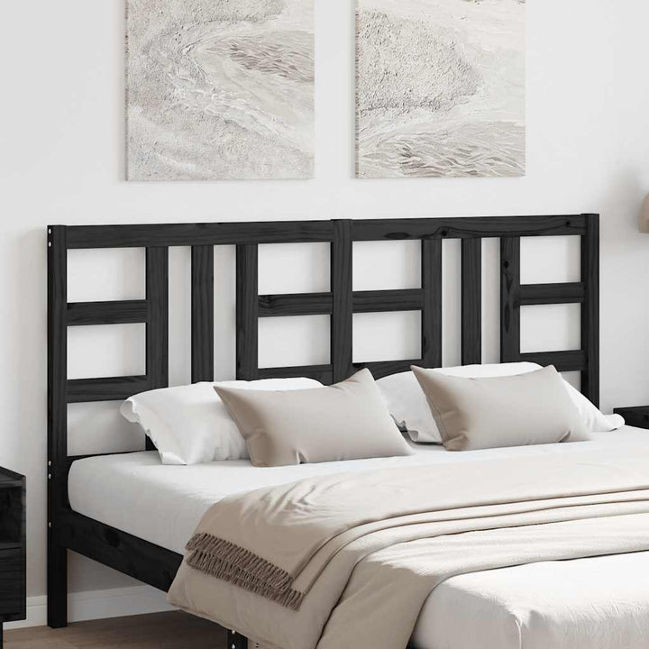 sengegærde 166x4x100 cm massivt fyrretræ sort
