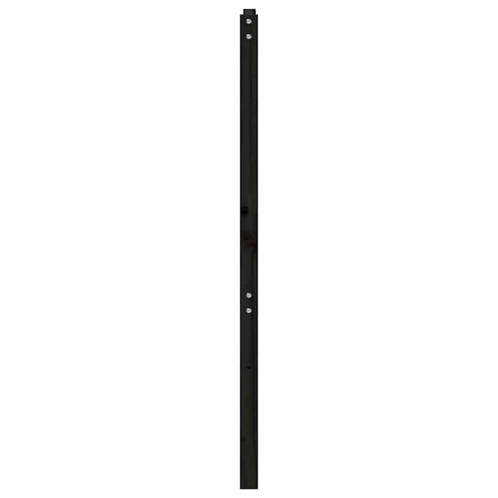 sengegærde 166x4x100 cm massivt fyrretræ sort