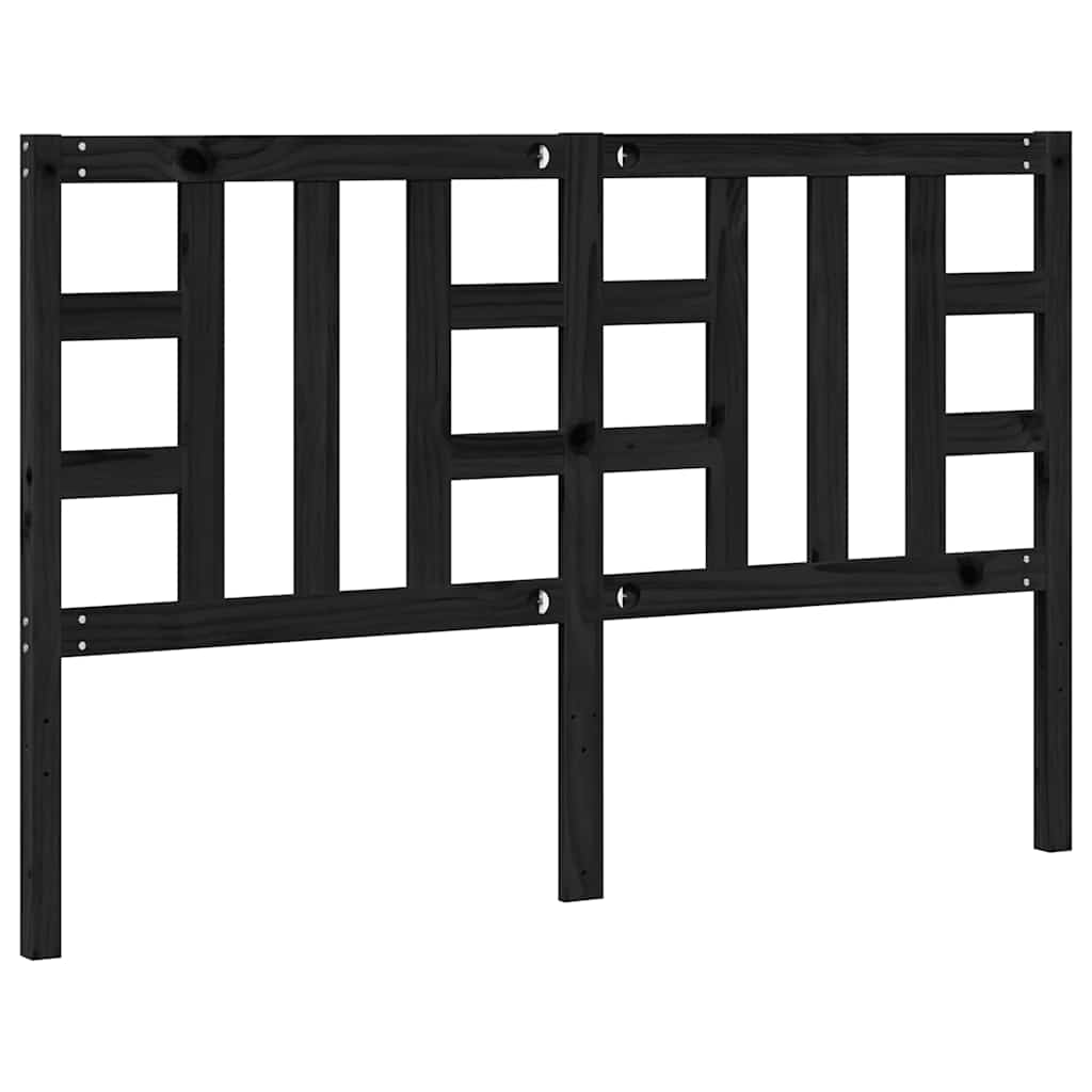 sengegærde 166x4x100 cm massivt fyrretræ sort