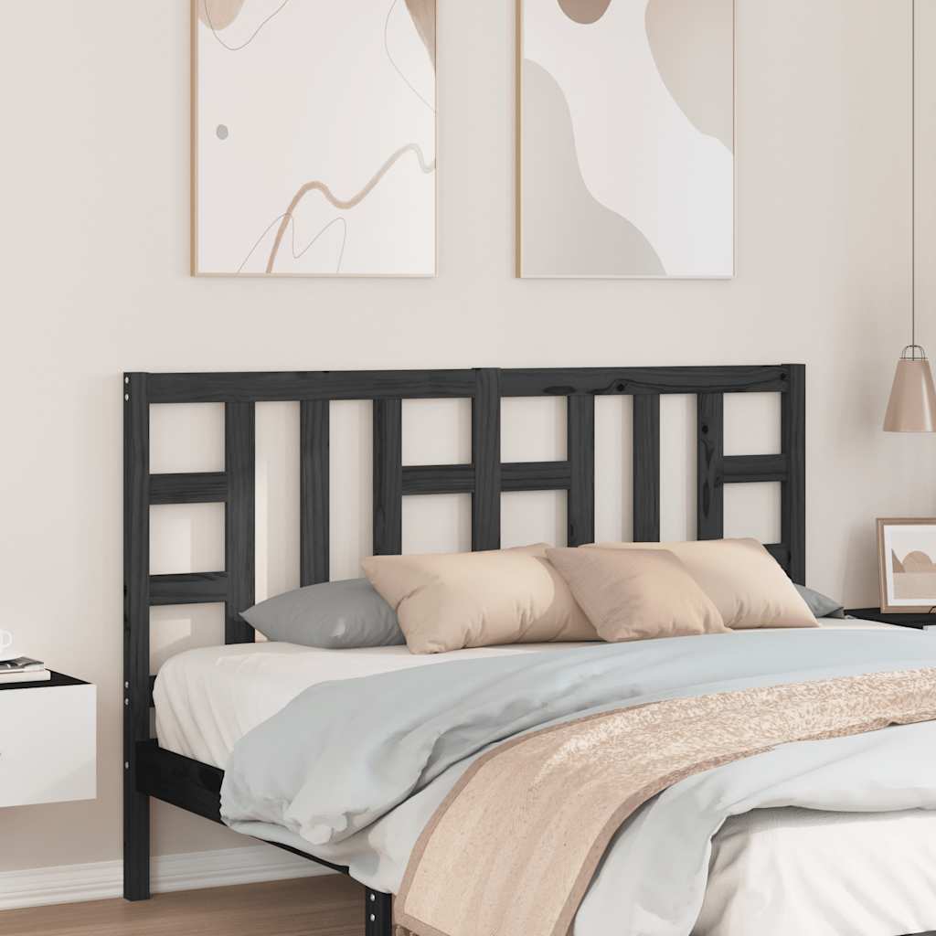 sengegærde 166x4x100 cm massivt fyrretræ sort