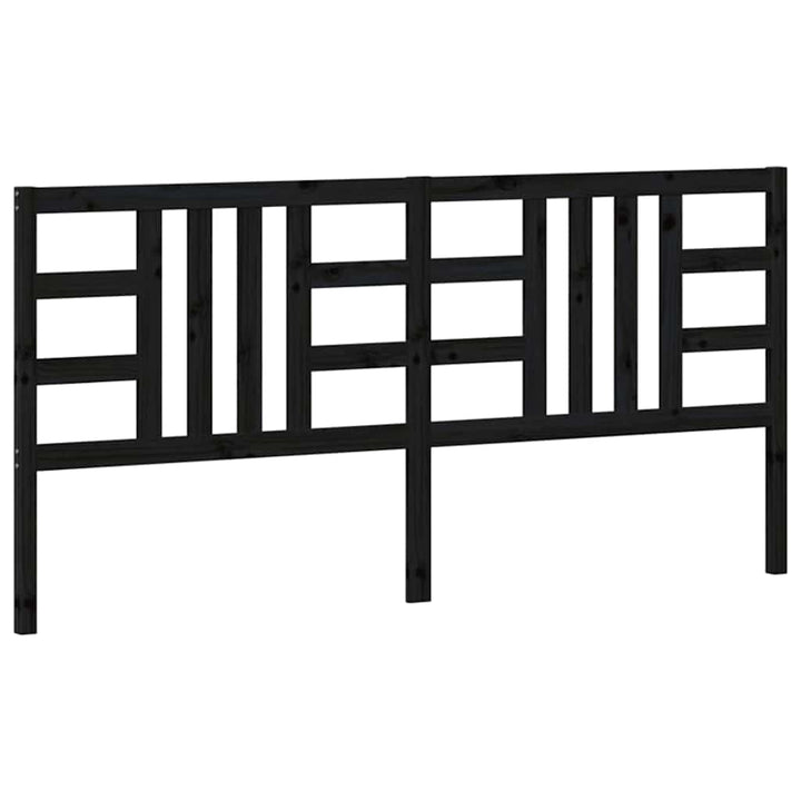 sengegærde 206x4x100 cm massivt fyrretræ sort